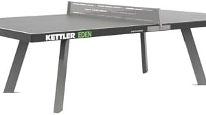 KETTLER Eden Outdoor Table Tennis Table + Galvanized Steel Legs + Permanent Net & Post System