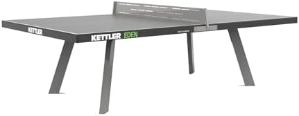 KETTLER Eden Outdoor Table Tennis Table + Galvanized Steel Legs + Permanent Net & Post System