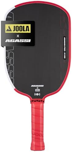 JOOLA Agassi PRO IV Pickleball Paddle - Carbon Fiber Surface Increases Spin & Control - UPA-A Certified - SK Film for Po