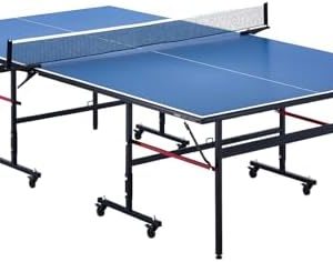 VEVOR Professional Table Tennis Table, Portable MDF Ping Pong Table, Indoor Foldable with Quick Clamp Net, Lockable Whee