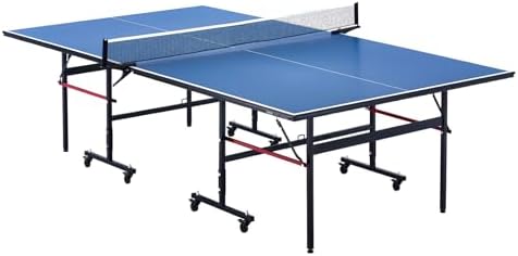 VEVOR Professional Table Tennis Table, Portable MDF Ping Pong Table, Indoor Foldable with Quick Clamp Net, Lockable Whee