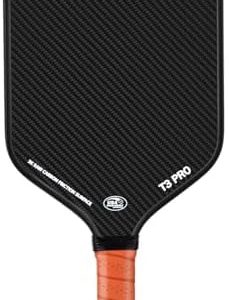 Pickleball Paddle - 3K Raw Carbon Fiber Surface + Carbon Abrasion Surface with High Grit & Spin, Sure-Grip Elongated Han