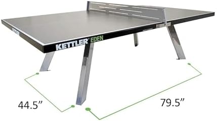 KETTLER Eden Outdoor Table Tennis Table + Galvanized Steel Legs + Permanent Net & Post System