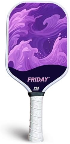 Friday Pickleball Paddle - Durable Carbon Fiber, USA Pickleball Approved, Gritty Surface for Spin