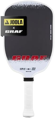 JOOLA Agassi PRO IV Pickleball Paddle - Carbon Fiber Surface Increases Spin & Control - UPA-A Certified - SK Film for Po