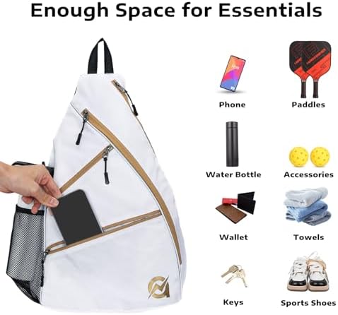 A11N Sports Pickleball Bag - Reversible Crossbody Sling Bag/Backpack for All-Season Fitness Activities