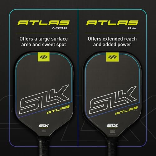 SLK Omega & Atlas Pickleball Paddles | Dual Carbon & Raw Carbon Fiber Face | Powerful Spin & Control for Pickleball Enth