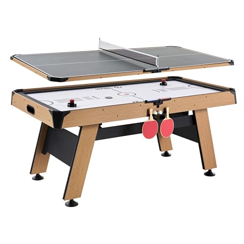 Rally and Roar 72 Inch Air Hockey Table for Kids and Adults with LED Scorer and Table Tennis Top
| Rally and Roar Large