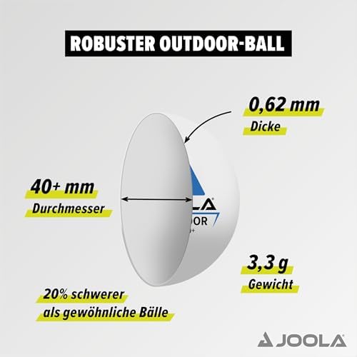 JOOLA Regulation Size Ping Pong Balls - 6 Pack for Training and Recreation - Indoor and Outdoor Compatible - White JOO