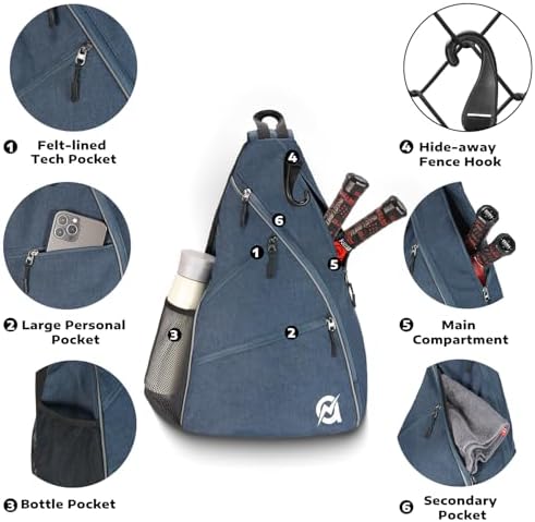 A11N Sports Pickleball Bag - Reversible Crossbody Sling Bag/Backpack for All-Season Fitness Activities