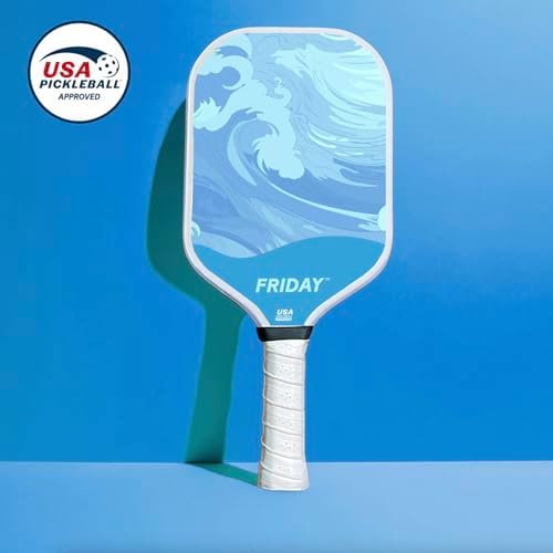 Friday Pickleball Paddle - Durable Carbon Fiber, USA Pickleball Approved, Gritty Surface for Spin
