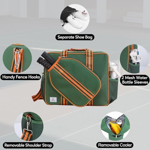 Pickleball Bags for Women & Men | Insulated Drink Cooler Bag with Fence Hooks | High-Quality Pickleball Gift Picks - Image 15