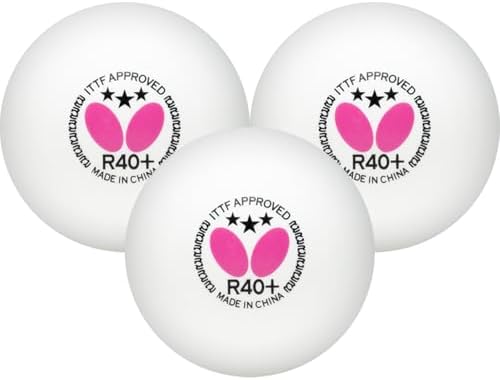 Butterfly R40 Table Tennis Balls - 40mm White Ping Pong Ball - 3 Pack