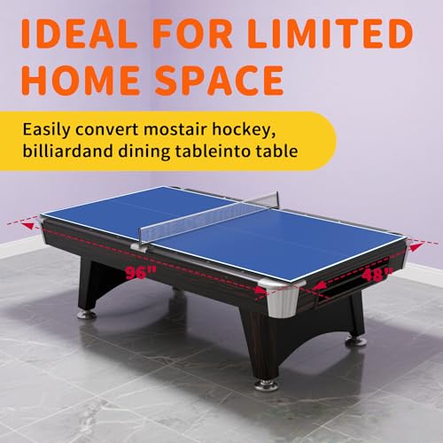 8X4 FT Ping Pong Table Top for Billiard and Pool Tables - Indoor Conversion Top with Net & Premium Foam Padding - Ideal - Image 3