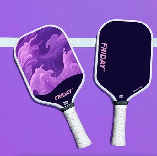 Friday Pickleball Paddle - Durable Carbon Fiber, USA Pickleball Approved, Gritty Surface for Spin