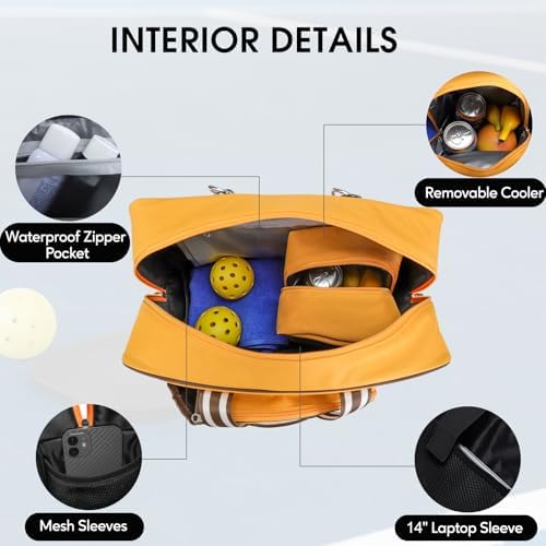 Pickleball Bags for Women & Men | Insulated Drink Cooler Bag with Fence Hooks | High-Quality Pickleball Gift Picks - Image 10