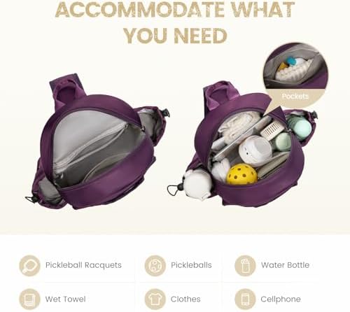 Sucipi Lightweight Pickleball Bags for Women Stylish Quilted Pickleball Paddle Sling Bag Backpack Sucipi Women Lightweig
