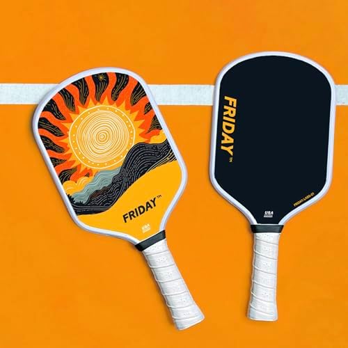 Friday Pickleball Paddle - Durable Carbon Fiber, USA Pickleball Approved, Gritty Surface for Spin
