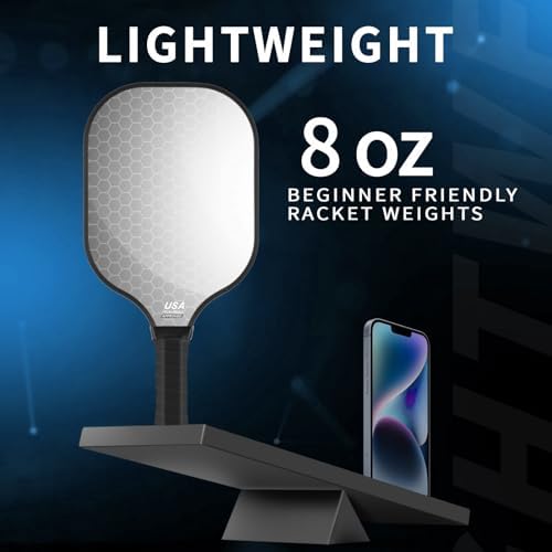 T300 Carbon Fiber Lightweight Pickleball Paddles Set of 2 for Beginner Intermediate Pro Gifts