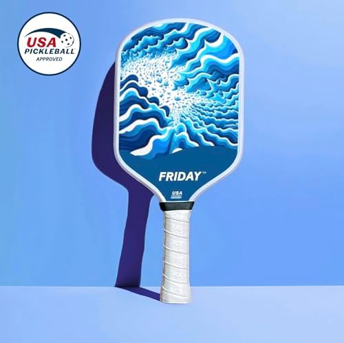 Friday Pickleball Paddle - Durable Carbon Fiber, USA Pickleball Approved, Gritty Surface for Spin