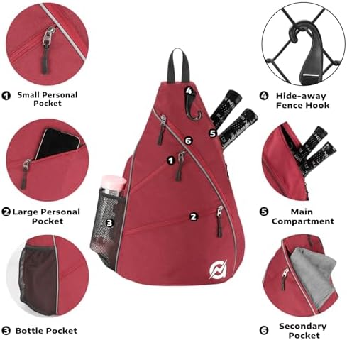 A11N Sports Pickleball Bag - Reversible Crossbody Sling Bag/Backpack for All-Season Fitness Activities