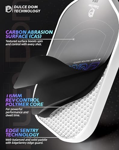 Dulce Dom Pickleball Paddles Set of 4 - USAPA Approved, Fiberglass/Carbon Fiber Pickleball Rackets, Perfect for Beginner