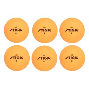 Stiga 1-Star Table Tennis Balls - Ultimate Durability 6pk Orange Balls for Indoor/Outdoor Games (Official Size 40mm)
