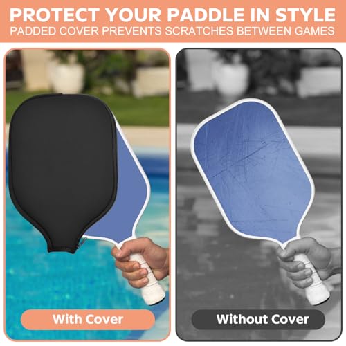 Pickleball Paddle Covers - Durable Neoprene Storage Bag for 8.6 x 1|2 Inches Rackets (Black)
Pickleball Paddle Covers - - Image 2