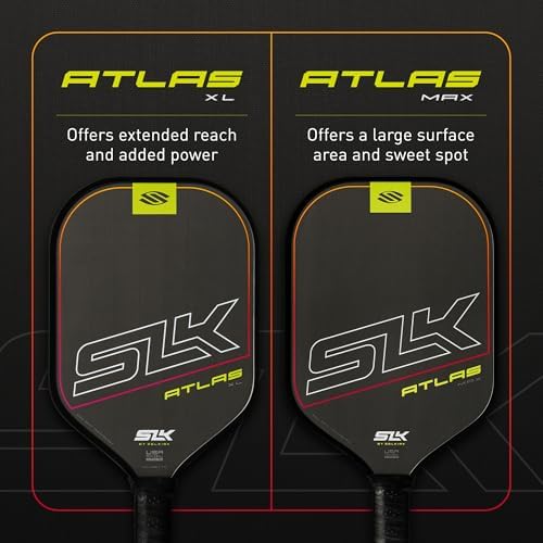 SLK Omega & Atlas Pickleball Paddles | Dual Carbon & Raw Carbon Fiber Face | Powerful Spin & Control for Pickleball Enth