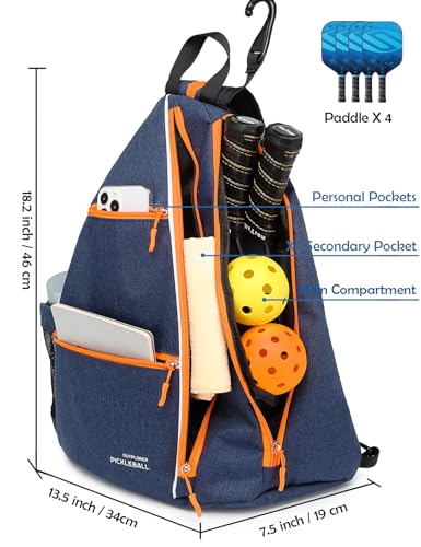 Pickleball Bags for Women | Pickleball Paddle Bag with Fence Hook | Sports Crossbody Backpack Fits to the Courts - Image 2