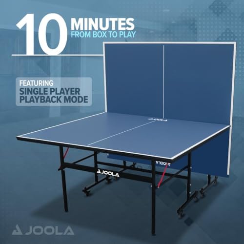 JOOLA Professional Indoor Ping Pong Table with Quick Clamp Net for Quick Assembly and Single Player Mode - Tournament Q