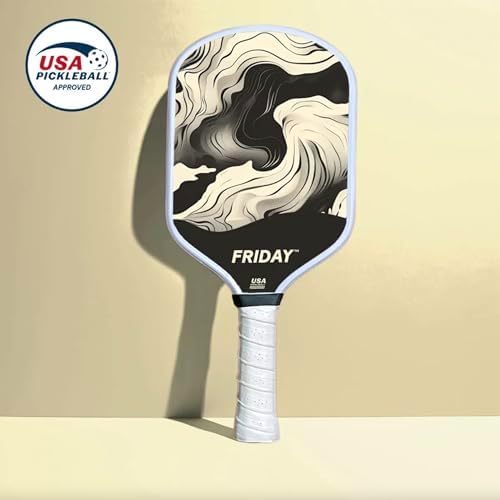 Friday Pickleball Paddle - Durable Carbon Fiber, USA Pickleball Approved, Gritty Surface for Spin