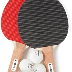 JOOLA Essentials Duel 2-Player Table Tennis Racket Set for All Playing Levels & Ages - Pips Out Hardbat Ping Pong Racket