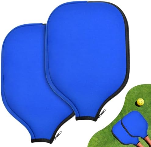 Pickleball Paddle Covers Universal Size Black - Durable Neoprene Storage Bag, 8.6 x 1|2 Inches Zippered Case (Black) P