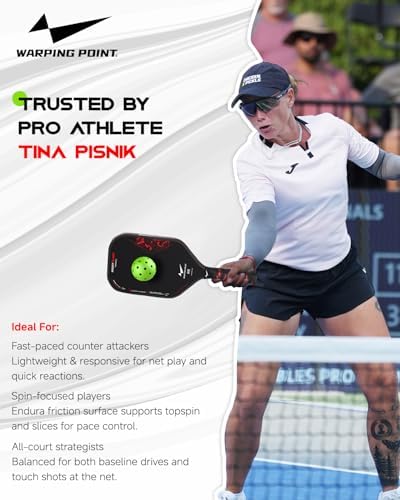 Nightblade Raw Carbon Fiber Pickleball Paddle, UPA-A & USAPA Approved, Endura Friction Surface, Two Handed Backhand, Enh