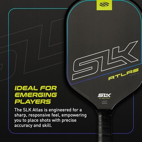 SLK Omega & Atlas Pickleball Paddles | Dual Carbon & Raw Carbon Fiber Face | Powerful Spin & Control for Pickleball Enth