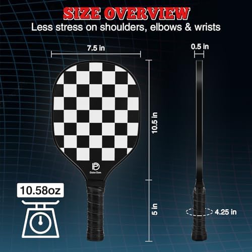 Dulce Dom Pickleball Paddles Set of 4 - USAPA Approved, Fiberglass/Carbon Fiber Pickleball Rackets, Perfect for Beginner