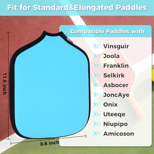 Pickleball Paddle Cover: Universal Case Size 8.6 x 1|2 Inches - Protect Your Racket, Compatible with Most USAPA Standard