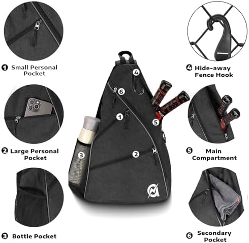 A11N Sports Pickleball Bag - Reversible Crossbody Sling Bag/Backpack for All-Season Fitness Activities