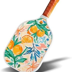 Tangerine Pickleball Paddle - Vibrant Colors, Fiberglass Surface and Lightweight Honeycomb Core for Elite Power and Accu
