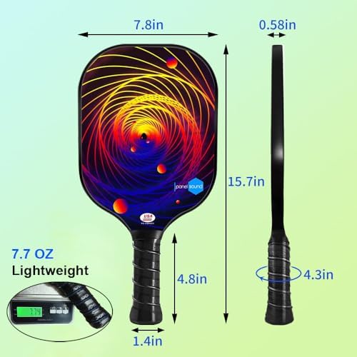 Pickleball Paddles Set of 4, USAPA Approved Fiberglass, Lightweight and Durable for Adults and Beginners, Perfect for Ou