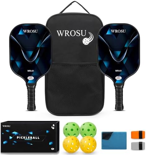 USAPA Approved Carbon Fiber T300 Pickleball Racquet Set for Men, Women, & Kids Light Weight Bag Included