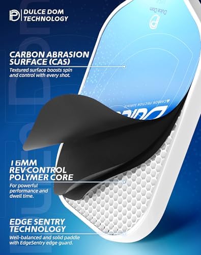 Dulce Dom Pickleball Paddles Set of 4 - USAPA Approved, Fiberglass/Carbon Fiber Pickleball Rackets, Perfect for Beginner