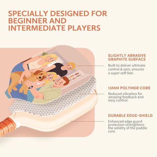 USAPA Approved Graphite/Fiberglass Pickleball Racket Set for Men and Women Beginners