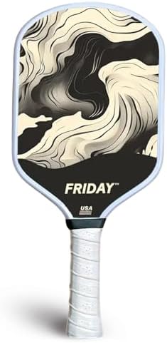 Friday Pickleball Paddle - Durable Carbon Fiber, USA Pickleball Approved, Gritty Surface for Spin