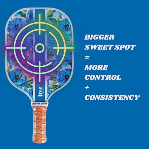 Premium Pickleball Paddle Racket - Durable Fiberglass - Women - Court Achievements - Sweatproof Grip - Free Cover - Uni