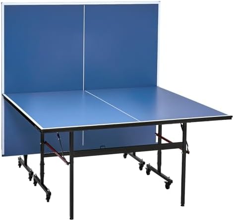 VEVOR Professional Table Tennis Table, Portable MDF Ping Pong Table, Indoor Foldable with Quick Clamp Net, Lockable Whee