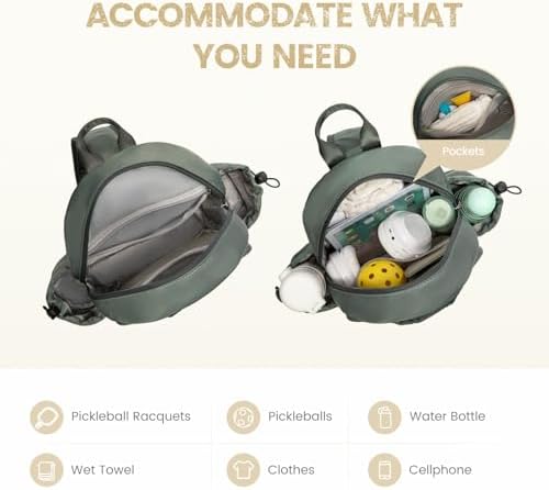 Sucipi Lightweight Pickleball Bags for Women Stylish Quilted Pickleball Paddle Sling Bag Backpack Sucipi Women Lightweig