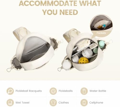 Sucipi Lightweight Pickleball Bags for Women Stylish Quilted Pickleball Paddle Sling Bag Backpack Sucipi Women Lightweig