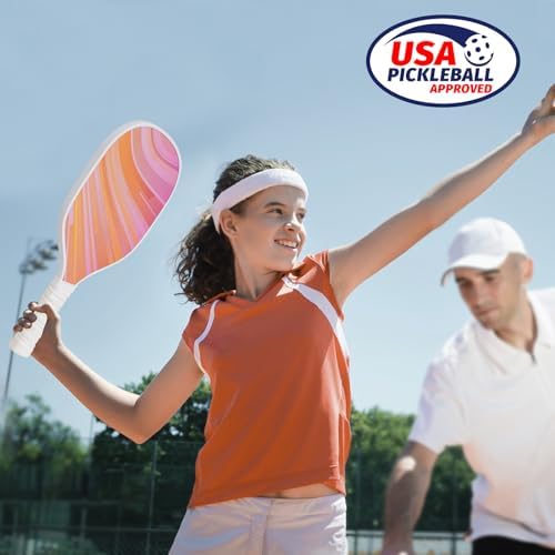 Dulce Dom Pickleball Paddles Set of 4 - USAPA Approved, Fiberglass/Carbon Fiber Pickleball Rackets, Perfect for Beginner